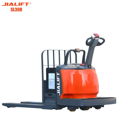 kualitas  3 Ton Stand-On Electric Pallet Truck Rated Traction Lift Height 233mm pabrik